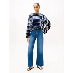 TOMMY HILFIGER - Jeans De Pernera Ancha Y Talle Alto Azul
