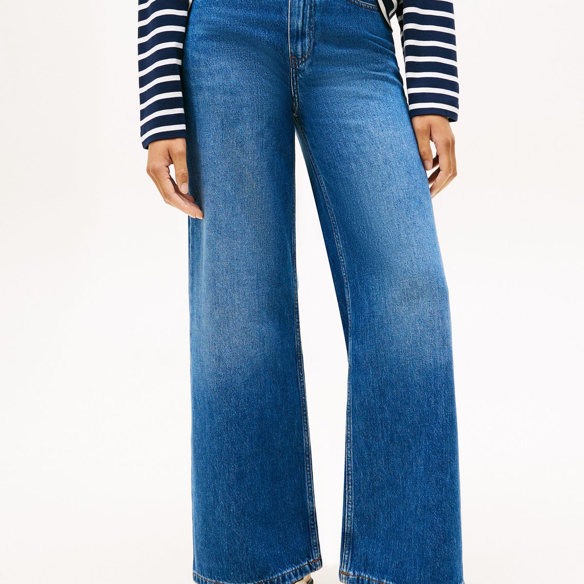 TOMMY HILFIGER - Jeans De Pernera Ancha Y Talle Alto Azul Tommy Hilfiger