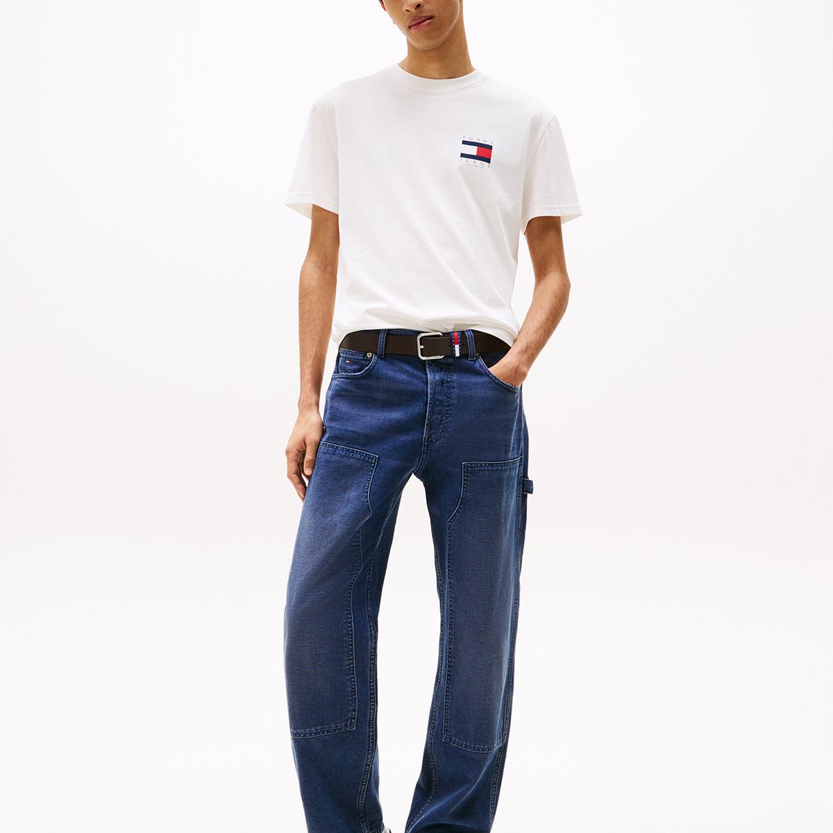 TOMMY HILFIGER - Polera Flag Graphic Backprint Blanco Tommy Jeans