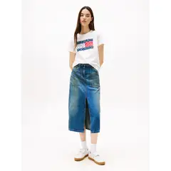 TOMMY HILFIGER - Falda Denim Midi Claire Azul Tommy Jeans