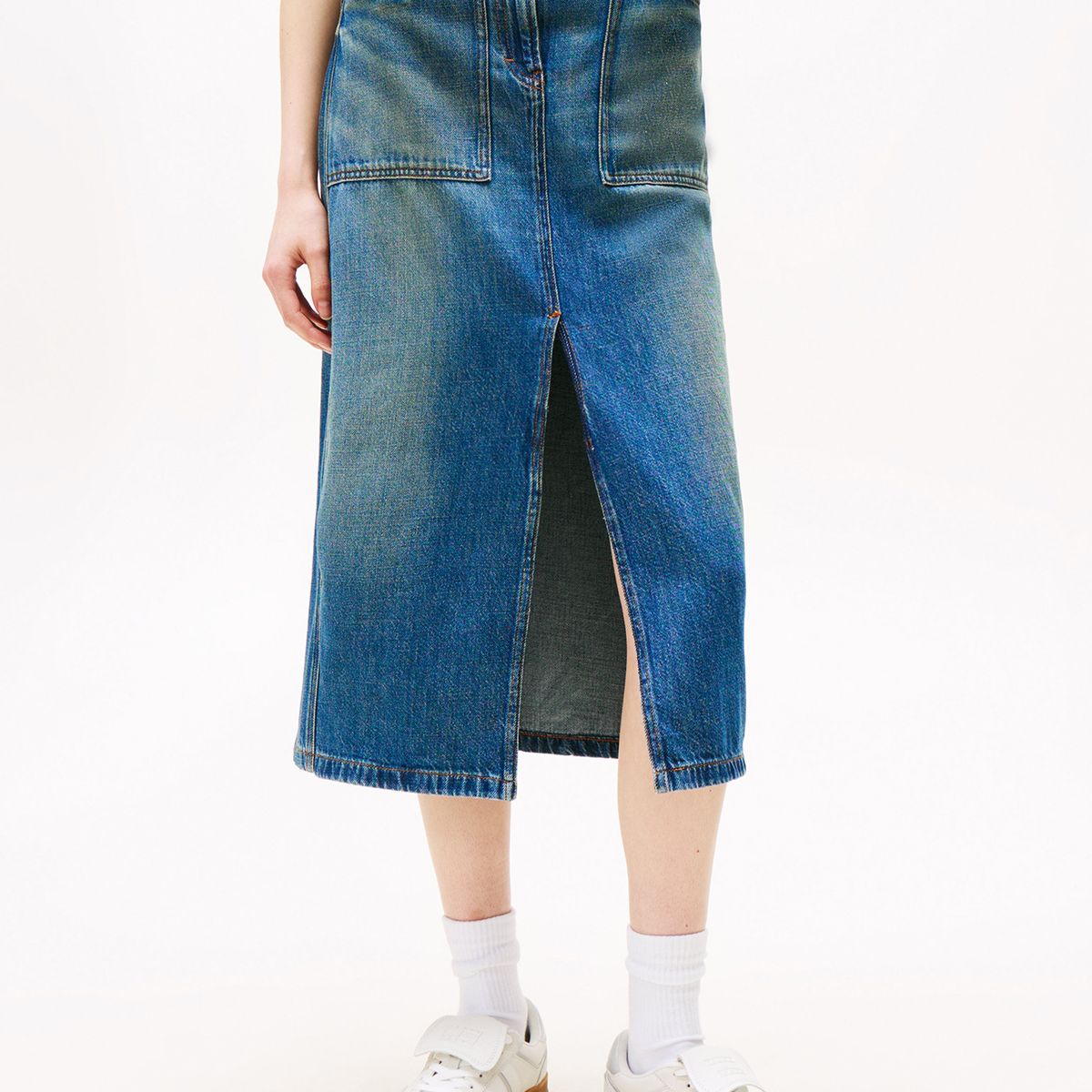 TOMMY HILFIGER - Falda Denim Midi Claire Azul Tommy Jeans