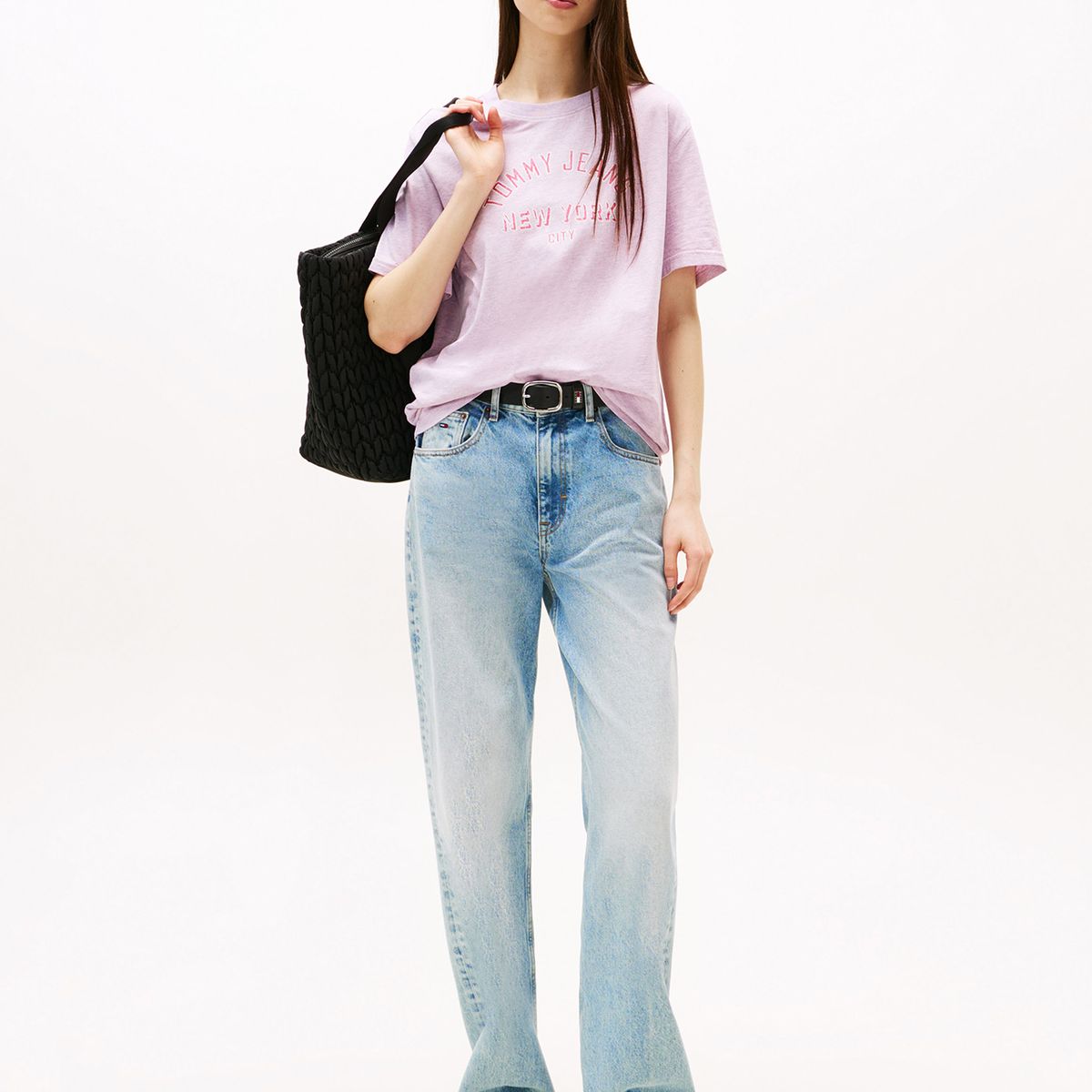 TOMMY HILFIGER - Polera Varsity Relaxed Fit Rosado Tommy Jeans