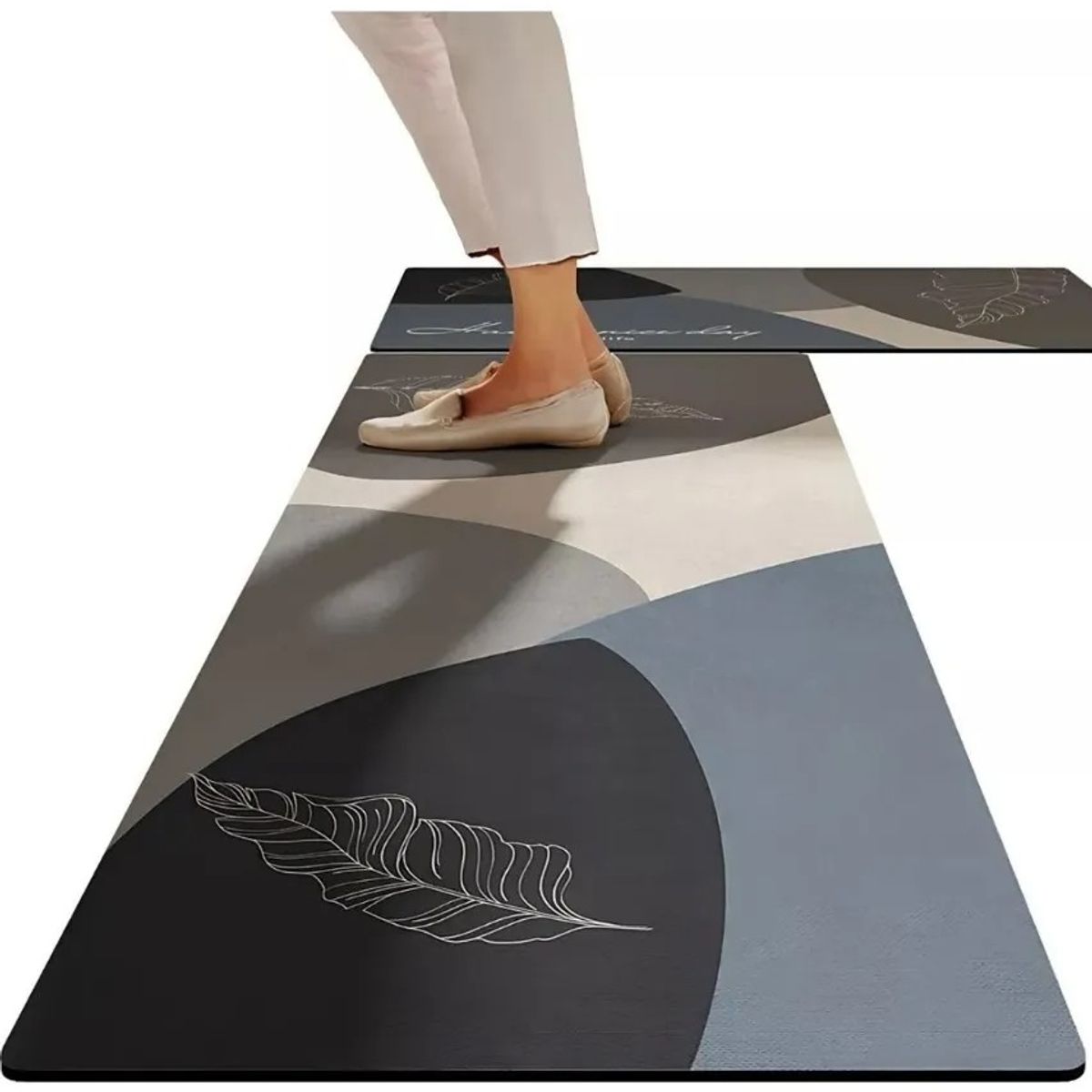 GENERICO - Set 2 Alfombra 50x120 Y 50x80 Cm Cocina Piso Antideslizante