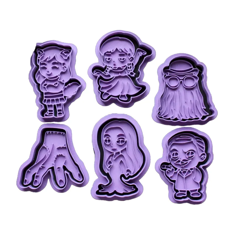 GENERICO - Cortador de galleta - Familia Addams (pack 6 un)