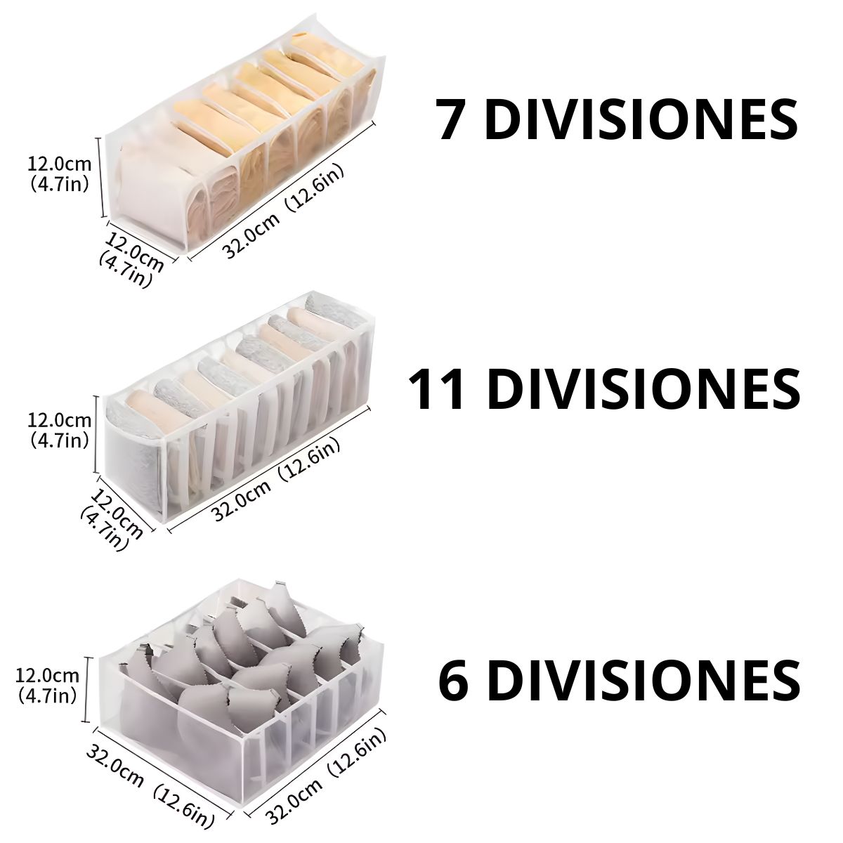 GENERICO - Set 3 Piezas Organizador De Ropa Interior Multiuso