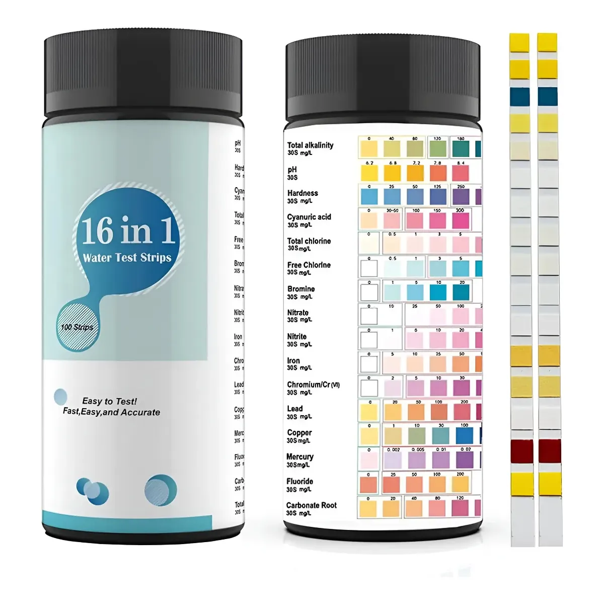 KUANGYE - Kit Calidad Pureza Agua Potable Tira 16en1 Grifo Pozo 100 Tiras