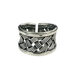 TAETHAI - Anillo plata 925 envejecido entrelazado