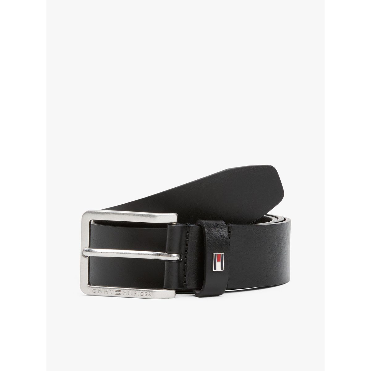 TOMMY HILFIGER - Cinturón Oliver De Cuero Negro Tommy Hilfiger