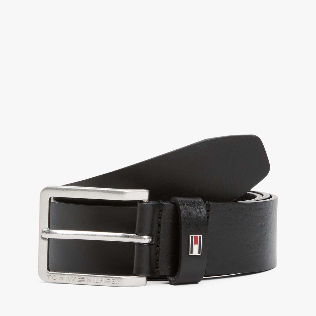 TOMMY HILFIGER - Cinturón Oliver De Cuero Negro Tommy Hilfiger