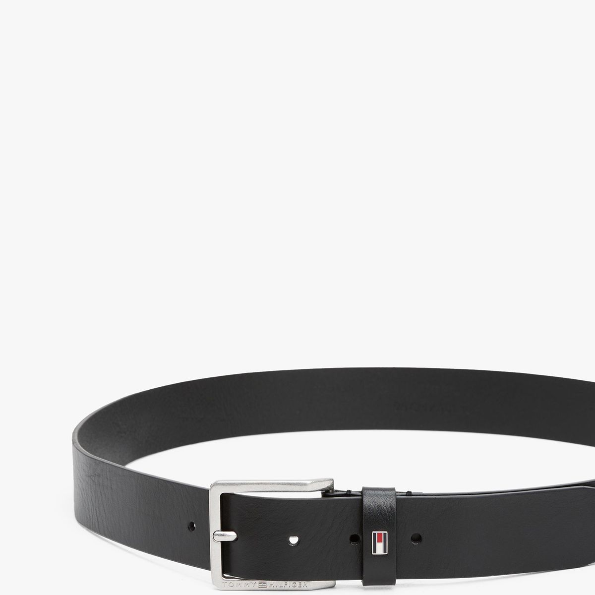 TOMMY HILFIGER - Cinturón Oliver De Cuero Negro Tommy Hilfiger