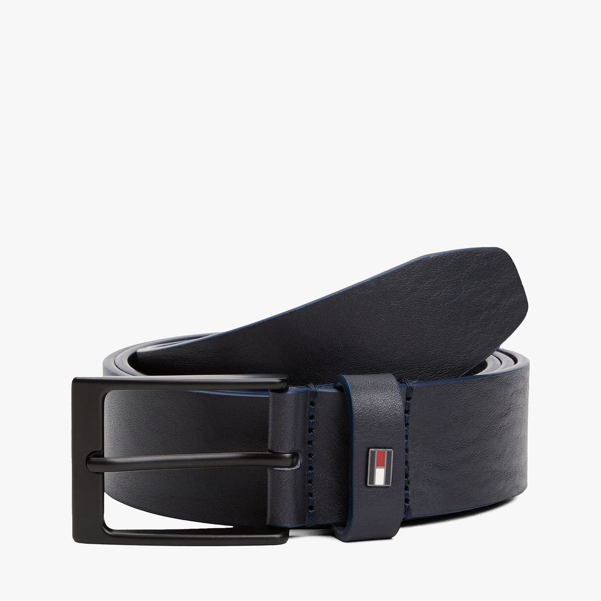 TOMMY HILFIGER - Cinturón Layton De Cuero Azul Tommy Hilfiger