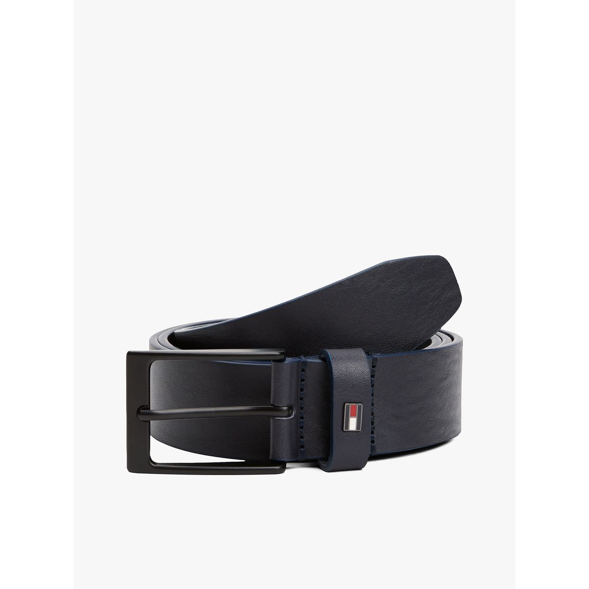 TOMMY HILFIGER - Cinturón Layton De Cuero Azul Tommy Hilfiger
