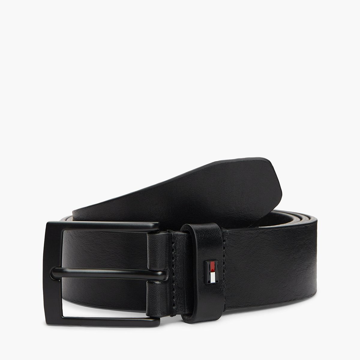 TOMMY HILFIGER - Cinturón Adan De Cuero Negro Tommy Hilfiger