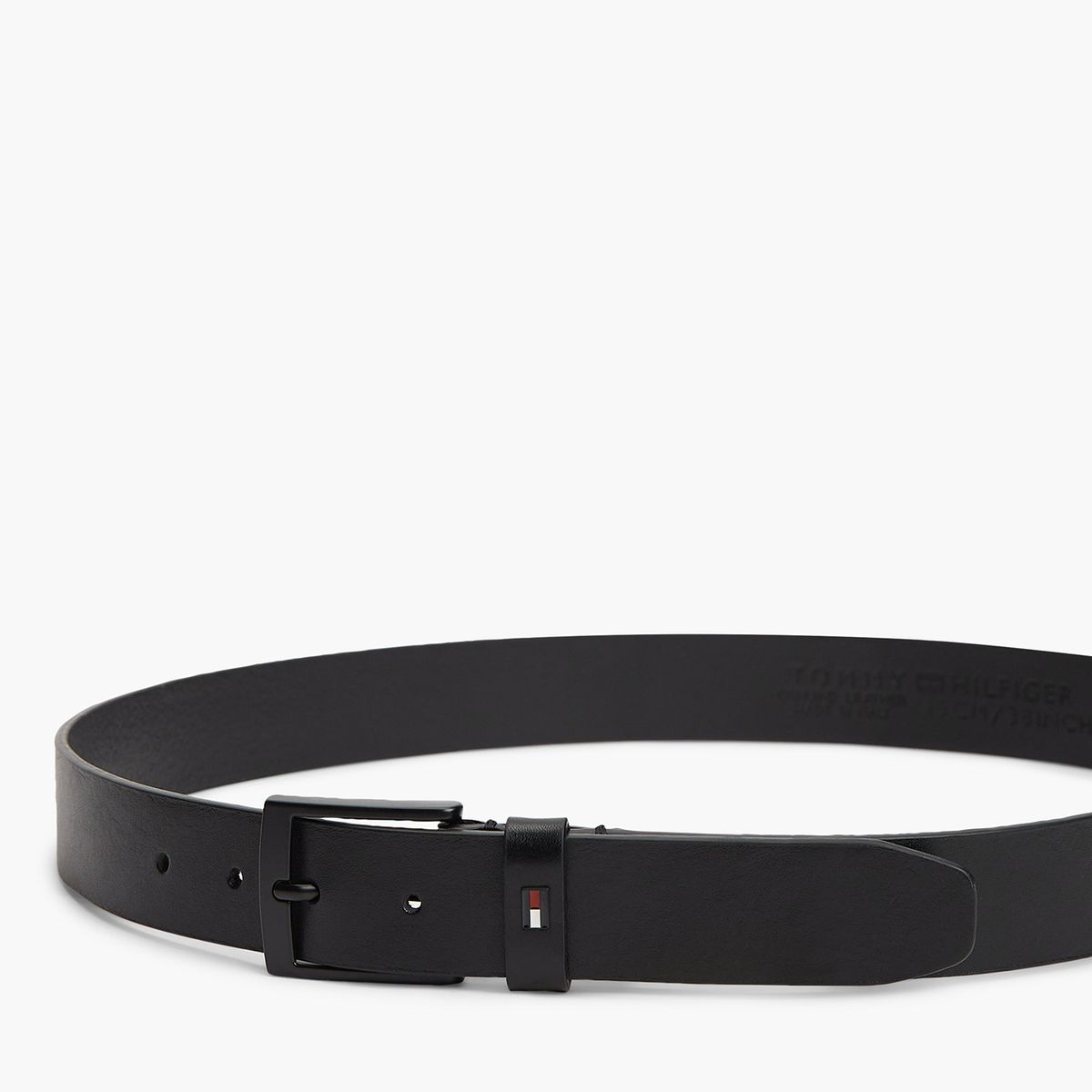 TOMMY HILFIGER - Cinturón Adan De Cuero Negro Tommy Hilfiger