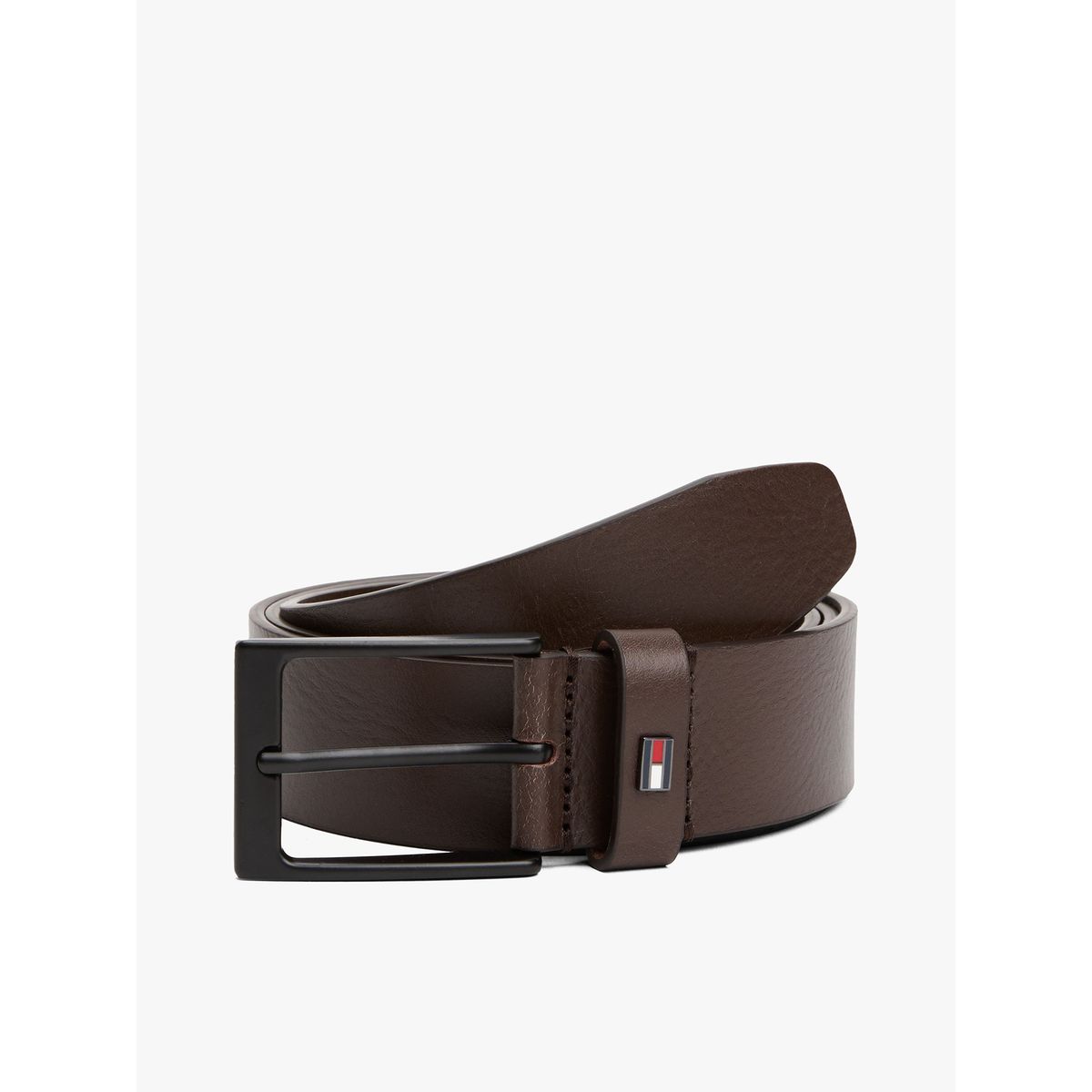 TOMMY HILFIGER - Cinturón Layton De Cuero Café Tommy Hilfiger