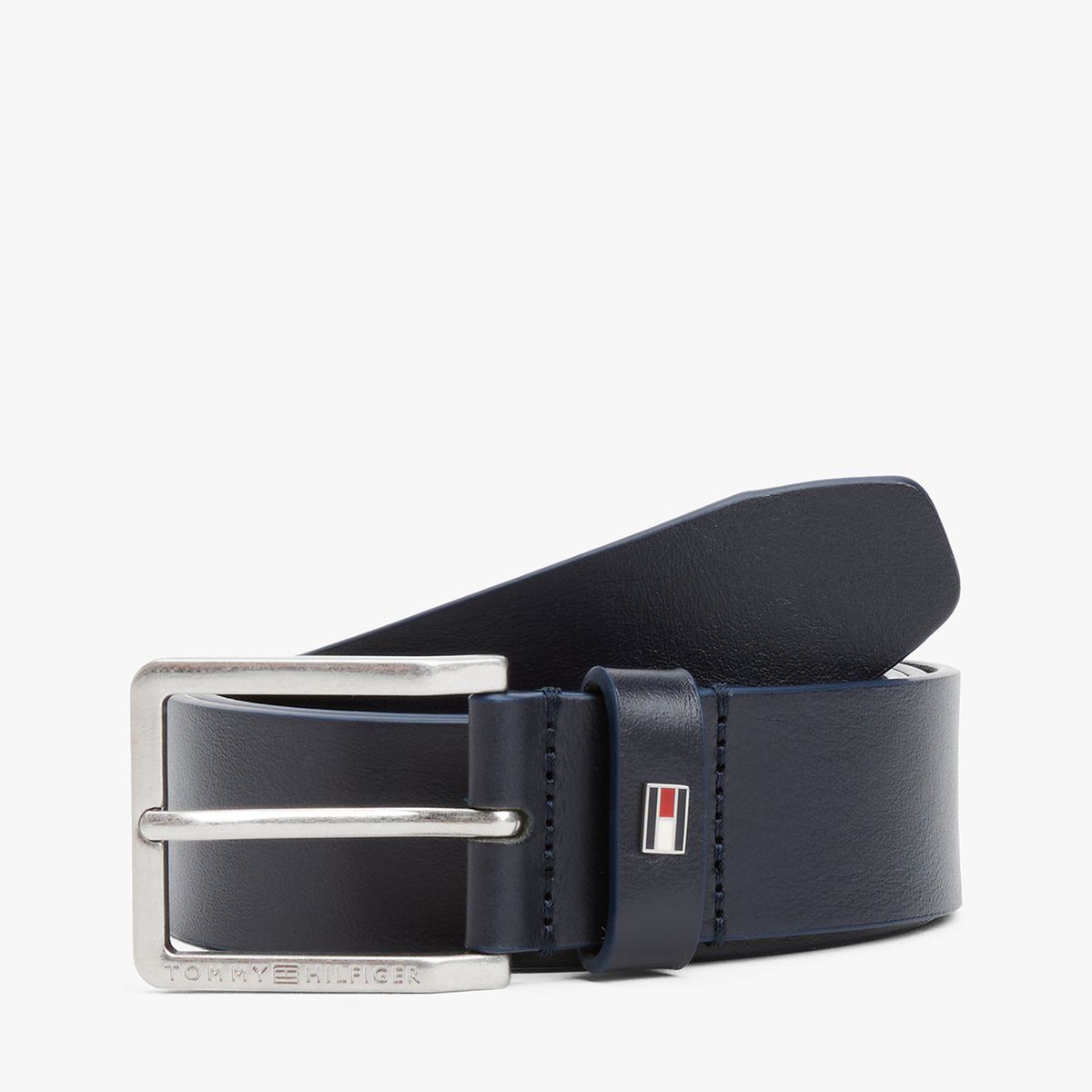 TOMMY HILFIGER - Cinturón Oliver De Cuero Azul Tommy Hilfiger