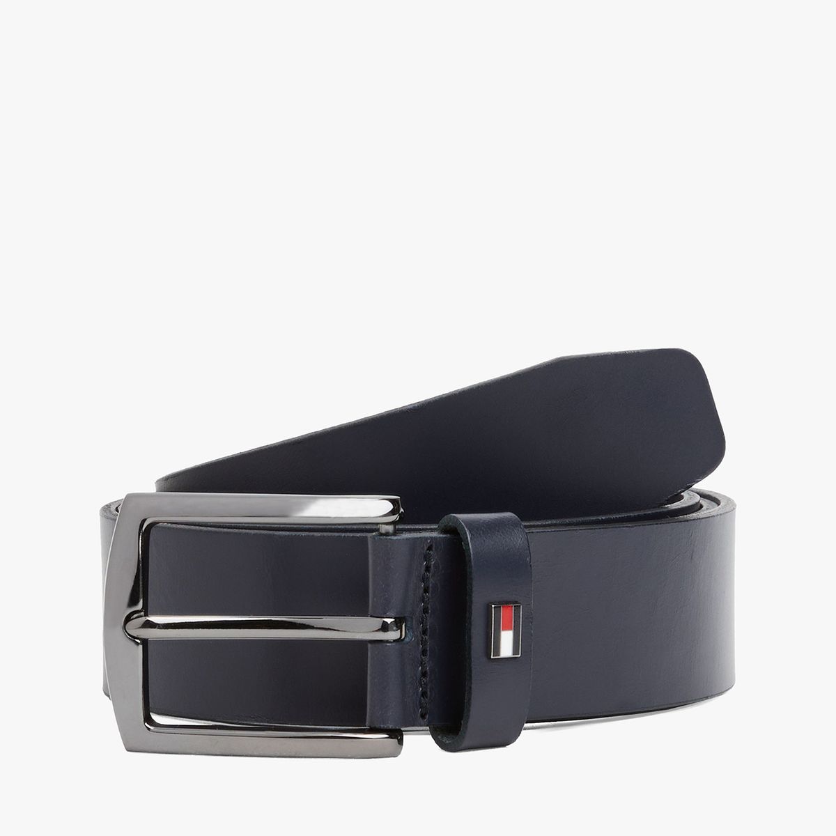 TOMMY HILFIGER - Cinturón Denton De Cuero Azul Tommy Hilfiger