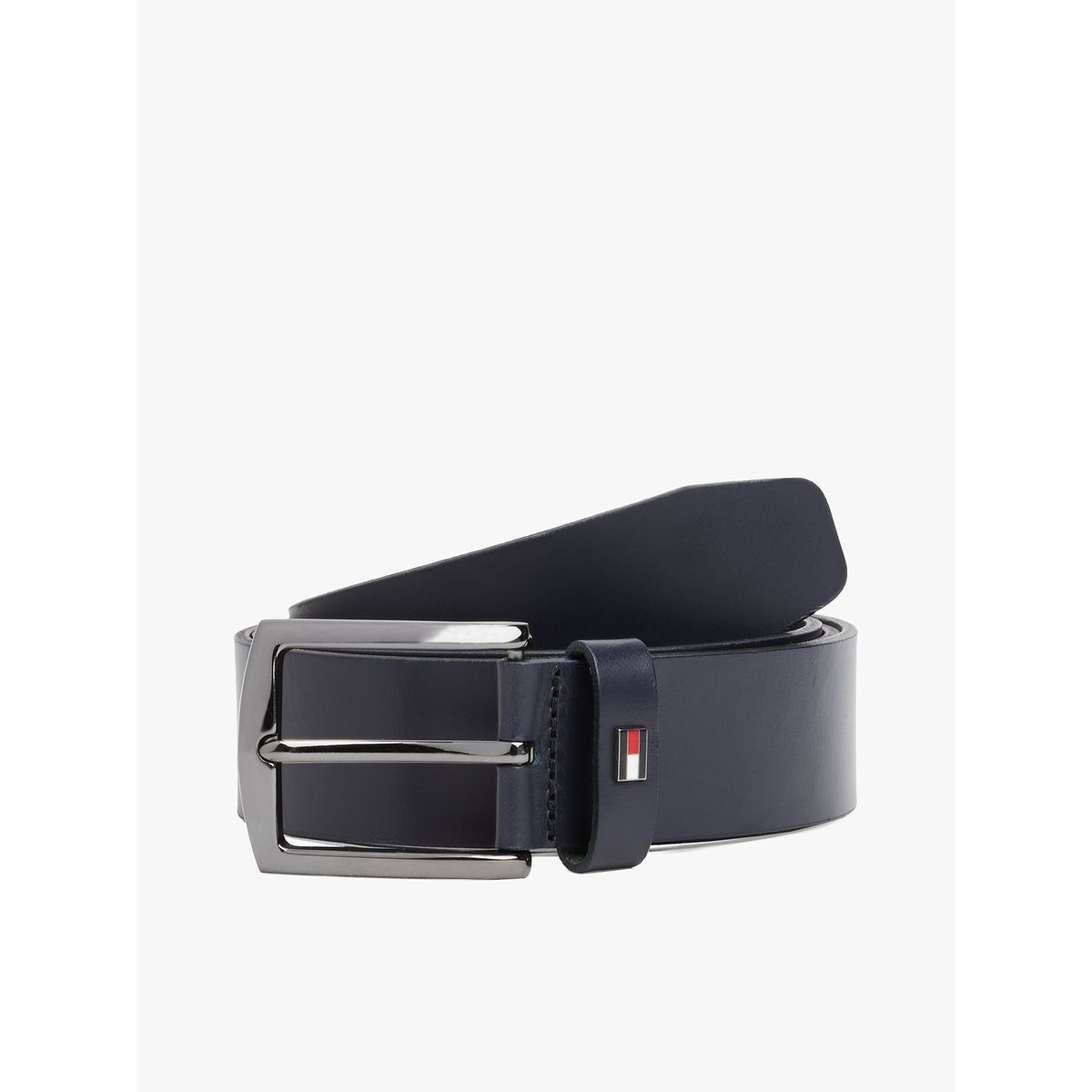 TOMMY HILFIGER - Cinturón Denton De Cuero Azul Tommy Hilfiger