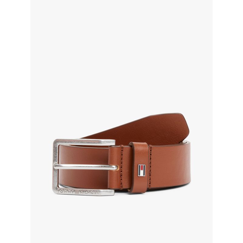 TOMMY HILFIGER - Cinturón Oliver De Cuero Café Tommy Hilfiger