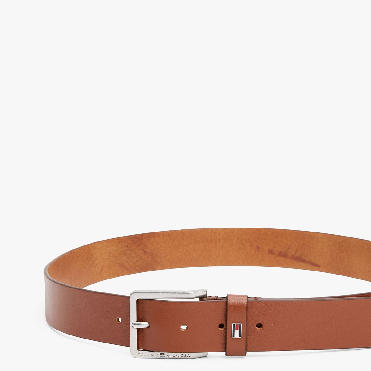 TOMMY HILFIGER - Cinturón Oliver De Cuero Café Tommy Hilfiger