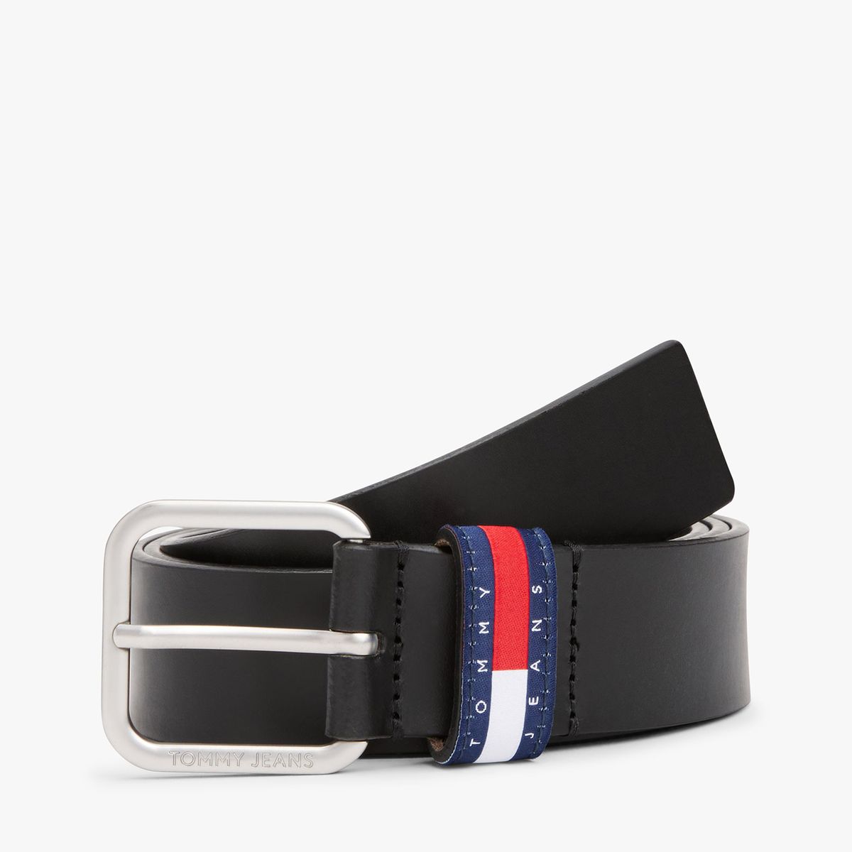 TOMMY HILFIGER - Cinturón Ryan De Cuero Negro Tommy Jeans