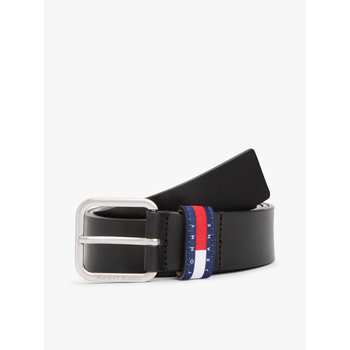 TOMMY HILFIGER - Cinturón Ryan De Cuero Negro Tommy Jeans