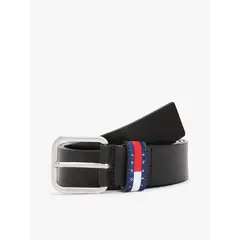 TOMMY HILFIGER - Cinturón Ryan De Cuero Negro Tommy Jeans