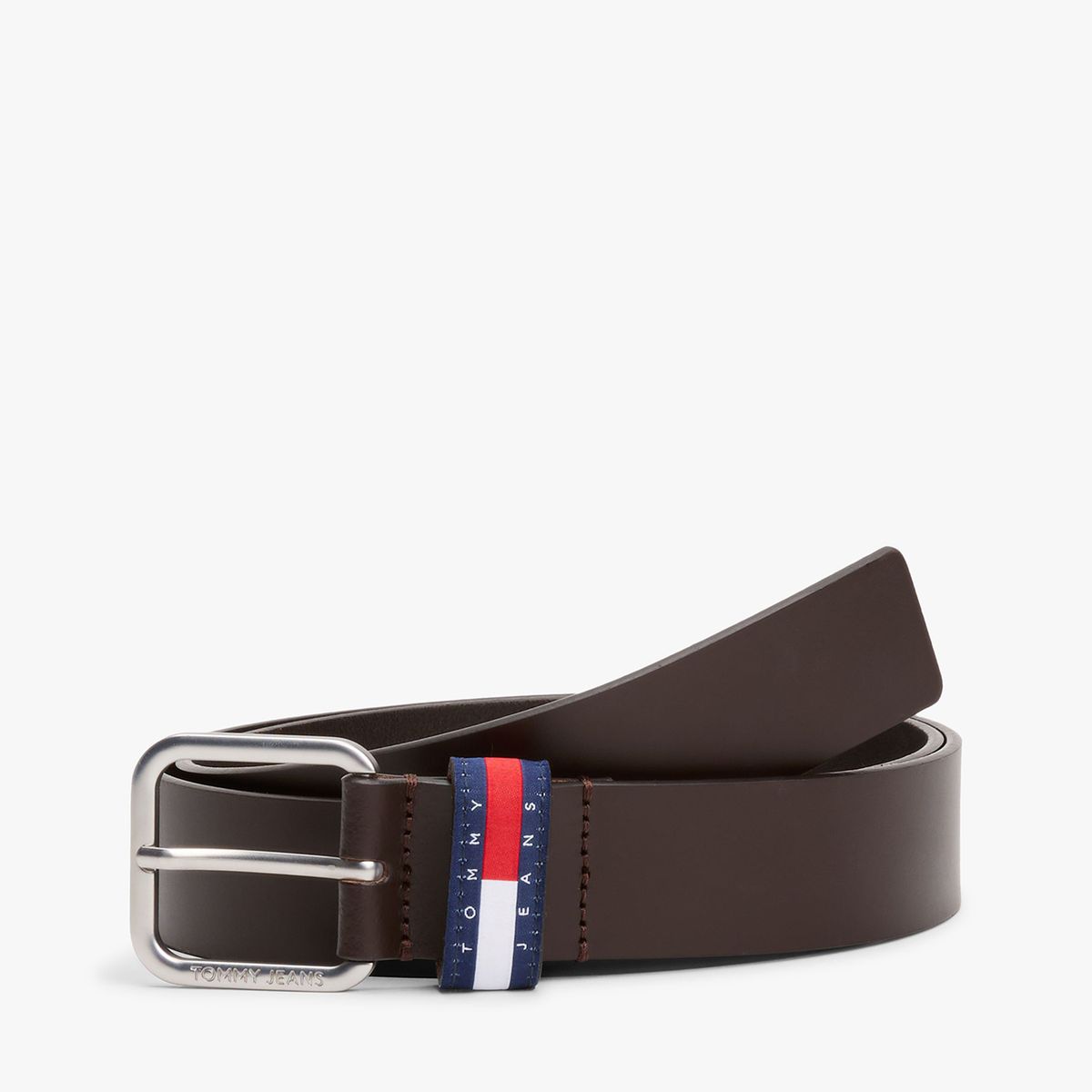 TOMMY HILFIGER - Cinturón Ryan De Cuero Café Tommy Jeans