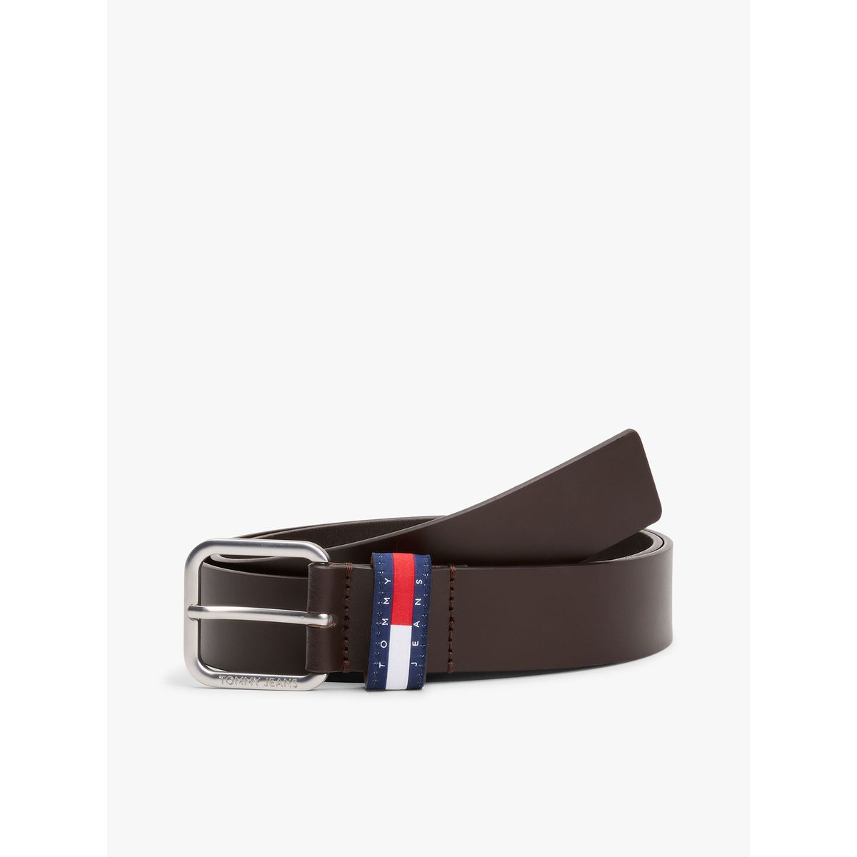 TOMMY HILFIGER - Cinturón Ryan De Cuero Café Tommy Jeans