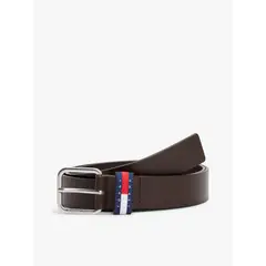 TOMMY HILFIGER - Cinturón Ryan De Cuero Café Tommy Jeans