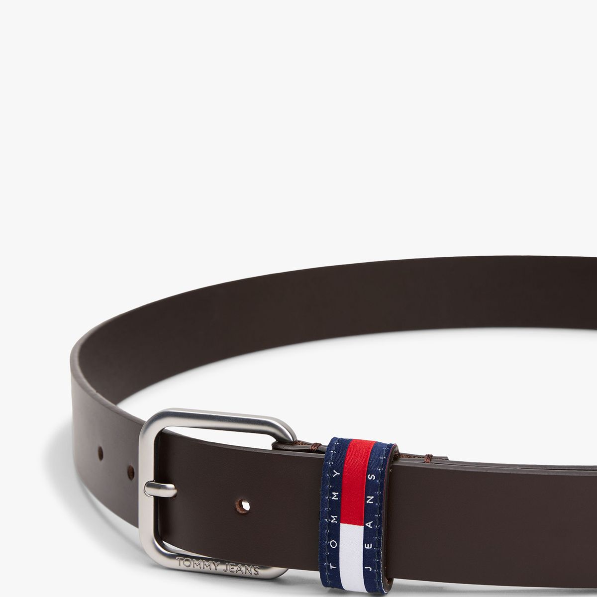 TOMMY HILFIGER - Cinturón Ryan De Cuero Café Tommy Jeans