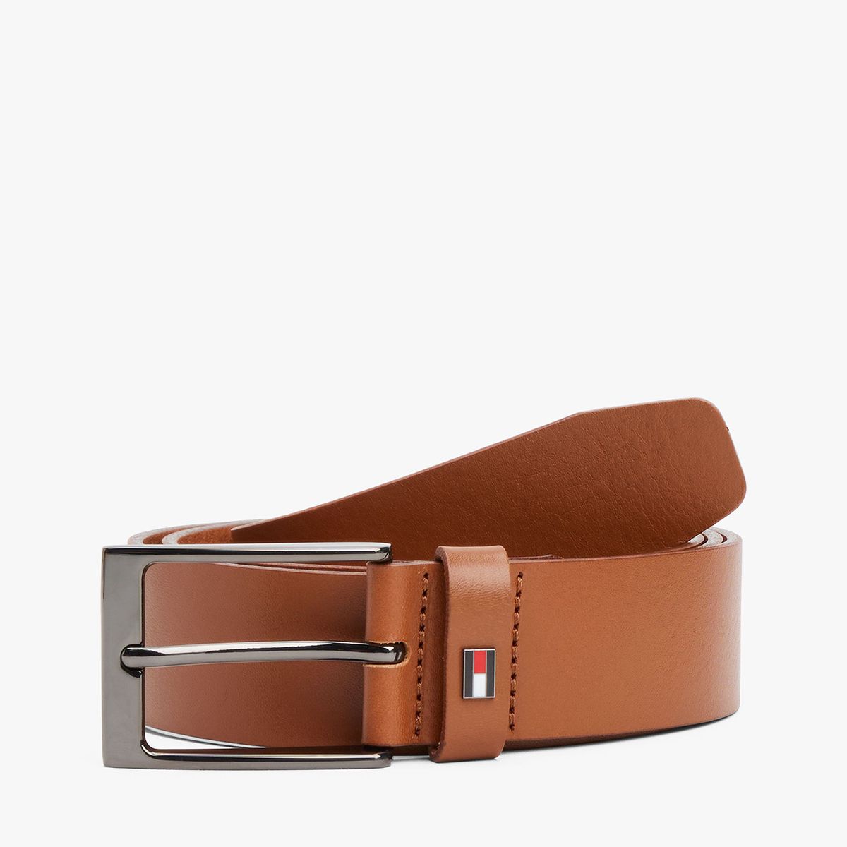 TOMMY HILFIGER - Cinturón Layton De Cuero Café Tommy Hilfiger
