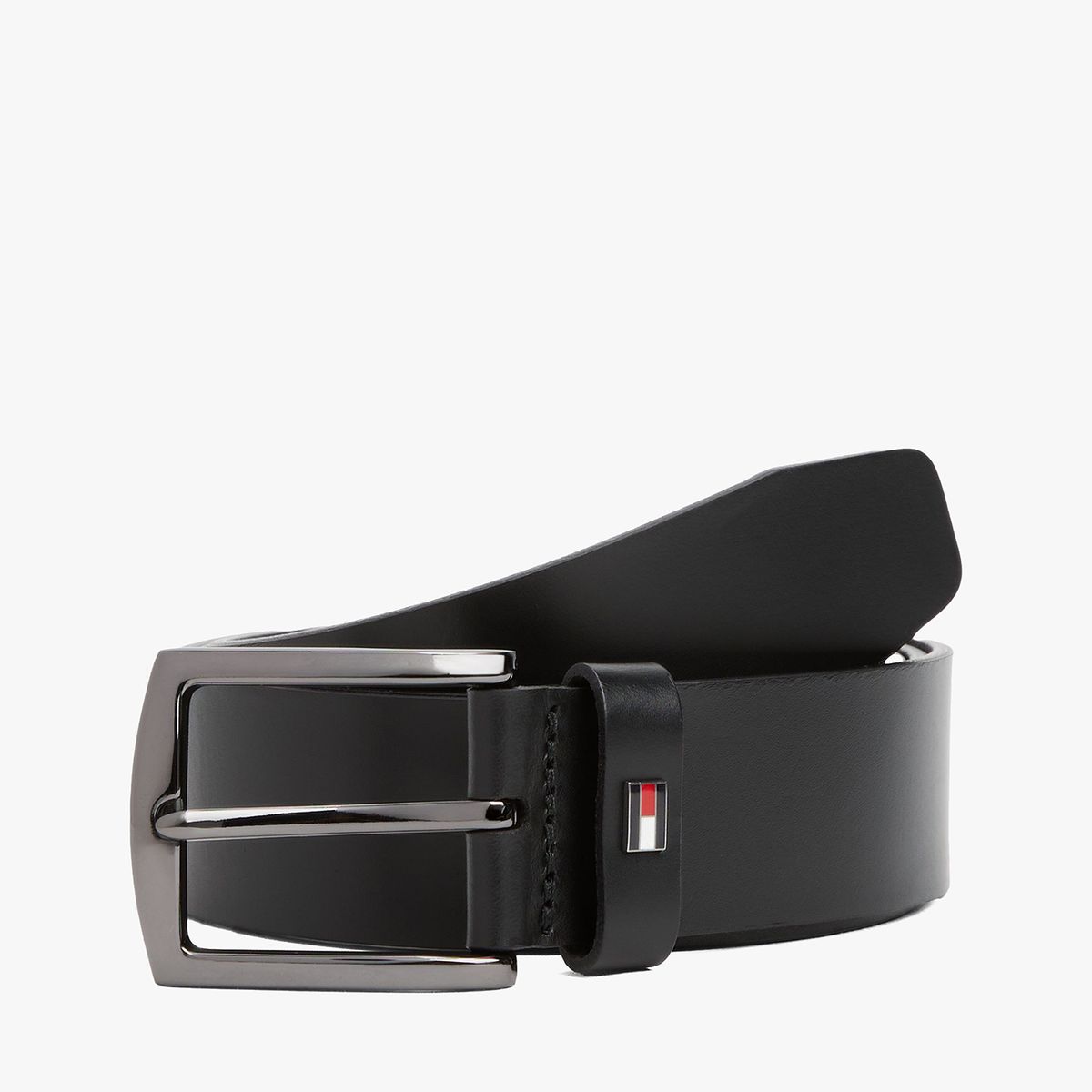 TOMMY HILFIGER - Cinturón Denton De Cuero Negro Tommy Hilfiger