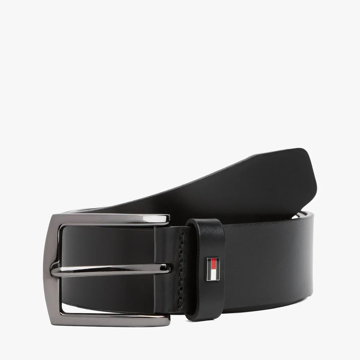TOMMY HILFIGER - Cinturón Denton De Cuero Negro Tommy Hilfiger