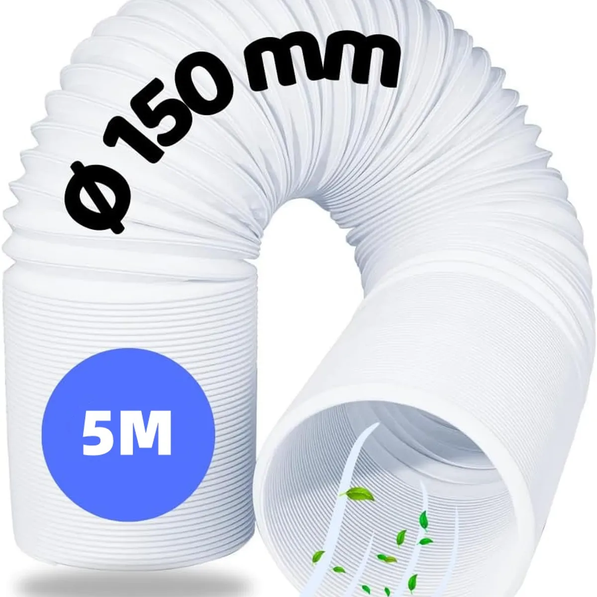 KUANGYE - Tubo O Manga Aire Acondicionado PVC Portátil Universal 15cmx5m flexible C alambre