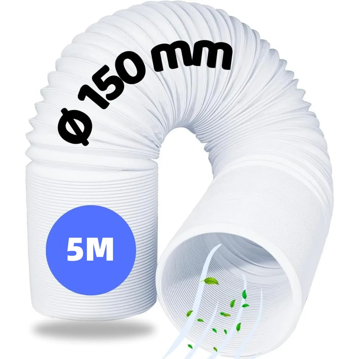 KUANGYE - Tubo O Manga Aire Acondicionado PVC Portátil Universal 15cmx5m flexible C alambre