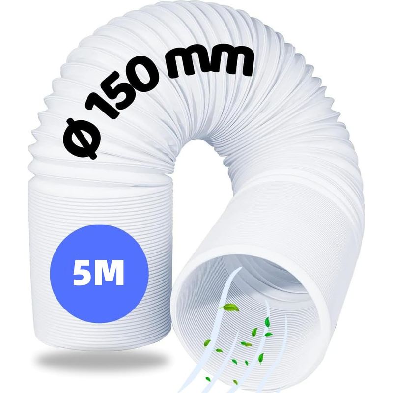 KUANGYE - Tubo Aire Acondicionado Pvc Portatil 15cm×5m