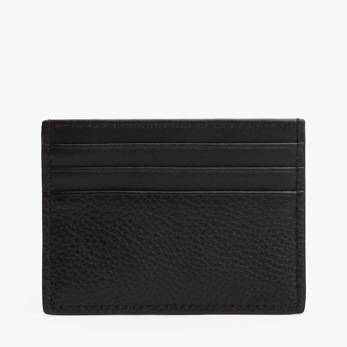 TOMMY HILFIGER - Tarjetero Central De Cuero Negro Tommy Hilfiger