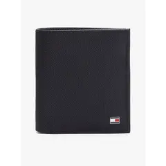 TOMMY HILFIGER - Billetera Flag Trifold De Cuero Azul