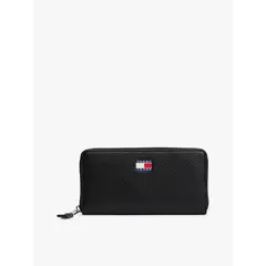 TOMMY HILFIGER - Billetera Large Must Con Cierre Negro Tommy Jeans
