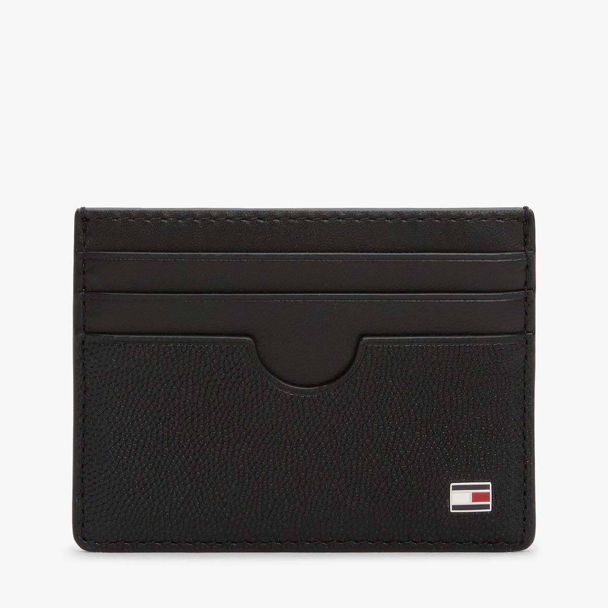 TOMMY HILFIGER - Tarjetero Flag De Cuero Con Logo Negro Tommy Hilfiger