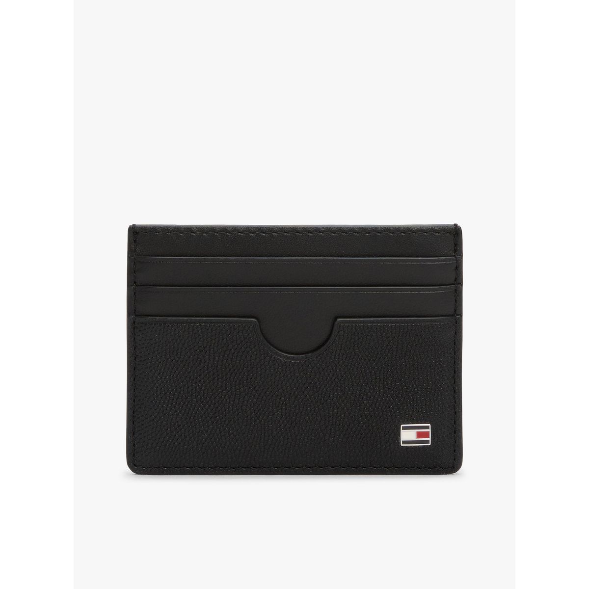 TOMMY HILFIGER - Tarjetero Flag De Cuero Con Logo Negro Tommy Hilfiger