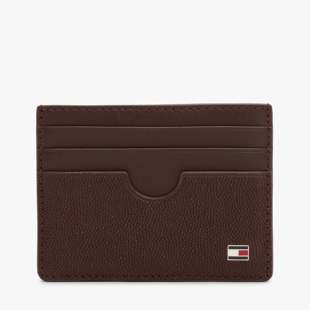 TOMMY HILFIGER - Tarjetero Flag De Cuero Con Logo Café Tommy Hilfiger