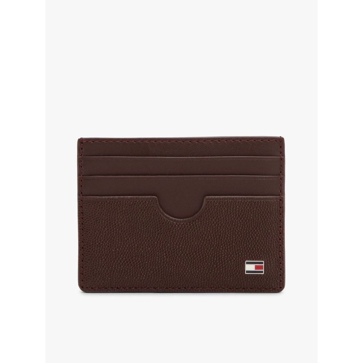 TOMMY HILFIGER - Tarjetero Flag De Cuero Con Logo Café Tommy Hilfiger