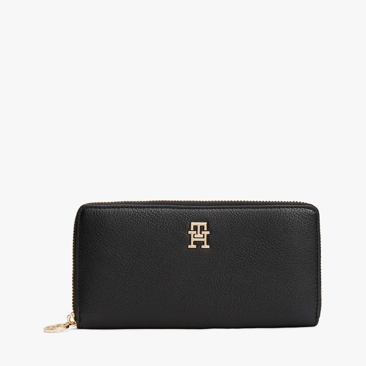 TOMMY HILFIGER - Billetera Monogram Con Cierre Negro Tommy Hilfiger