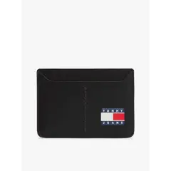 TOMMY HILFIGER - Tarjetero Heritage Con Logo Negro Tommy Jeans