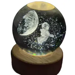 GENERICO - Lámpara Cristal Astronauta Flotante LED