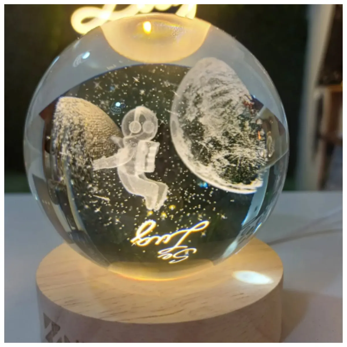 GENERICO - Lámpara Cristal Astronauta Flotante LED
