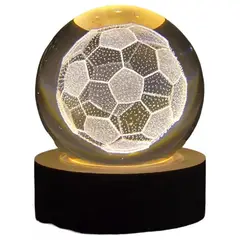 GENERICO - Lámpara Cristal Balón de Futbol LED