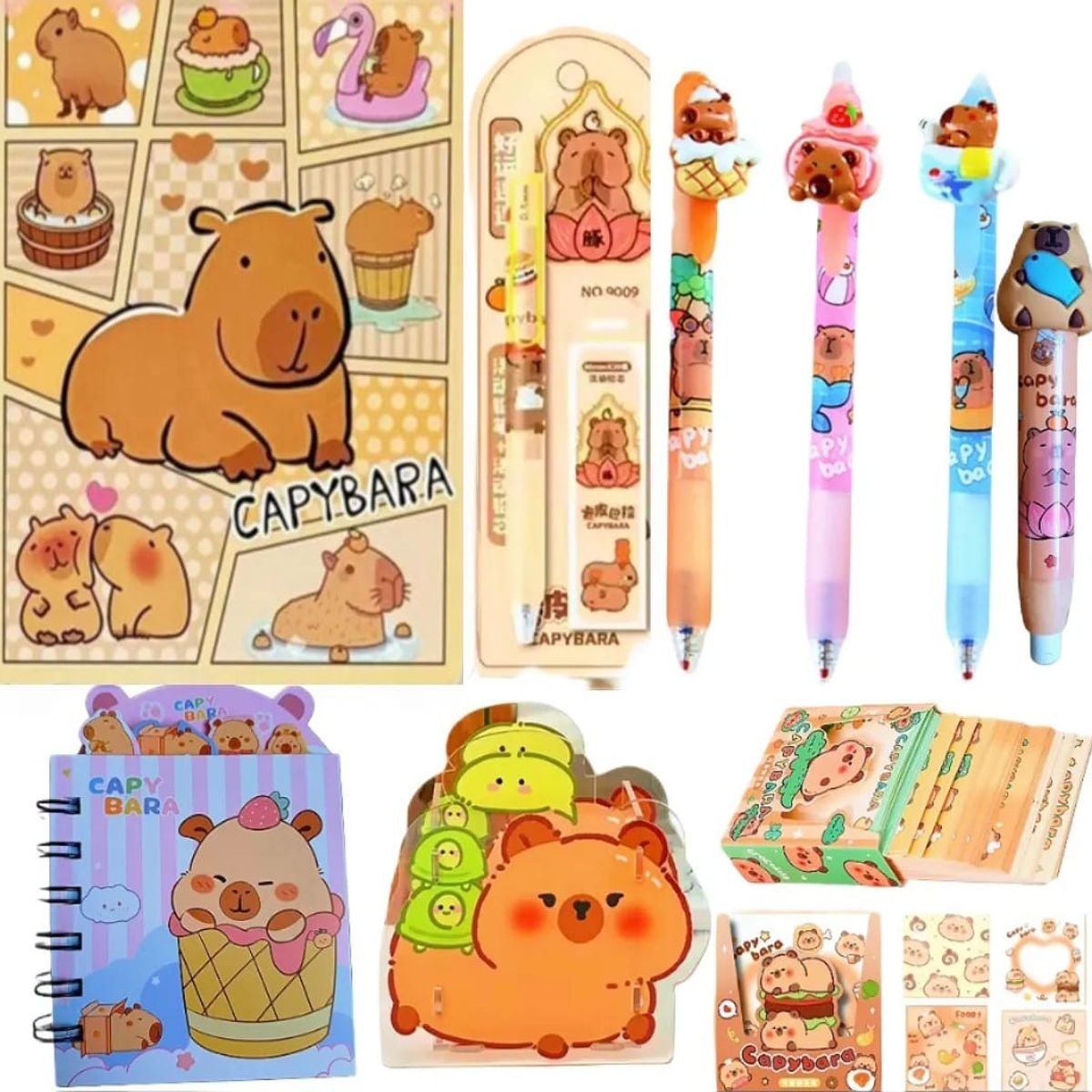 GENERICO - Box Capibara Set Papeleria Kawaii
